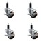 Service Caster 3'' SS Maroon Poly Swivel 1-1/8'' Expanding Stem Caster Set with Brake, 4PK SCC-SSEX20S314-PPUB-MRN-TLB-118-4 - alternate 1